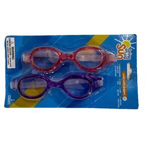 Bring On The Sun Youth Swim Goggles 2-Pack - Red & Purple